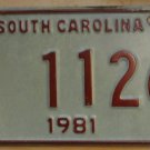 1981 South Carolina Bus license plate 1126 Vanagon