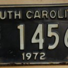 1972 South Carolina Bus license plate 1456   Volkswagen