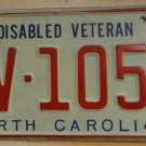 1976 North Carolina Disabled Veteran license plate DV 1056
