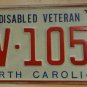 1976 North Carolina Disabled Veteran license plate DV 1056