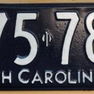1933 North Carolina license plate 275 783 amateur repaint