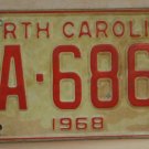 NOS 1968 North Carolina license plate ZA 6861  new old stock