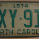 1974 North Carolina license plate DXY 916