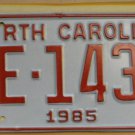 NOS 1985 North Carolina license plate ME 1439   new old stock