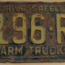 1961 North Carolina farm truck license plate 3196 RD