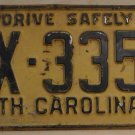 1960 North Carolina license plate BX 3359