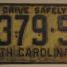 1960 North Carolina passenger truck license plate 7379 SE