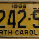 1966 North Carolina passenger truck license plate 8242 ST