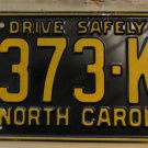 NOS 1961 North Carolina license plate 5373 KL new old stock