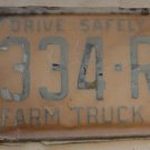 NOS 1962 North Carolina farm truck license plate 7334 RA new old stock