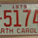 NOS 1975 North Carolina license plate E 51741 new old stock