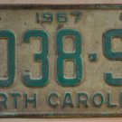 1967 North Carolina passenger truck license plate 9038 SN