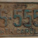 1967 North Carolina license plate BS 5550