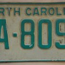 1969 North Carolina license plate FA 8096