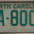 1969 North Carolina license plate FA 8005