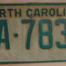 1969 North Carolina license plate FA 7839
