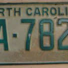 1969 North Carolina license plate FA 7825