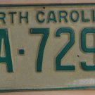 1969 North Carolina license plate FA 7298