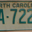 1969 North Carolina license plate FA 7227