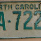 1969 North Carolina license plate FA 7223