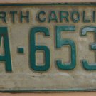1969 North Carolina license plate FA 6534