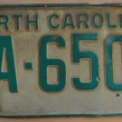1969 North Carolina license plate FA 6509