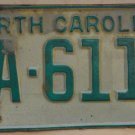 1969 North Carolina license plate FA 6118