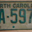 1969 North Carolina license plate FA 5972