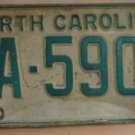 1969 North Carolina license plate FA 5905