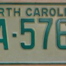 1969 North Carolina license plate FA 5769