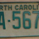 1969 North Carolina license plate FA 5674
