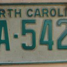 1969 North Carolina license plate FA 5421