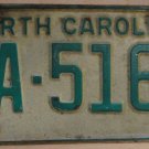 1969 North Carolina license plate FA 5162