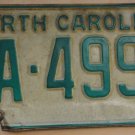 1969 North Carolina license plate FA 4991