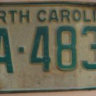 1969 North Carolina license plate FA 4836