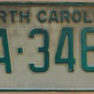 1969 North Carolina license plate FA 3462
