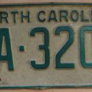 1969 North Carolina license plate FA 3208