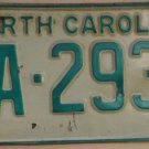 1969 North Carolina license plate FA 2936