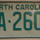 1969 North Carolina license plate FA 2607