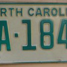 1969 North Carolina license plate FA 1843