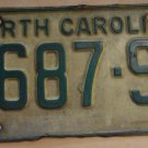1969 North Carolina license plate 8687 SY