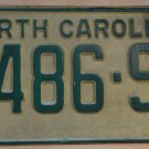 1969 North Carolina license plate 8486 SY