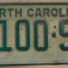 1969 North Carolina license plate 8100 SY