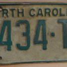 1969 North Carolina license plate 3434 TV