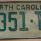 1969 North Carolina license plate 3351 TV