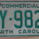 1988 North Carolina commercial license plate AY 9822