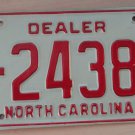 1982 North Carolina dealer license plate ID 24389