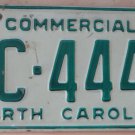 1982 North Carolina commercial license plate BC 4447