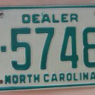 1981 North Carolina dealer license plate ID 57485