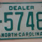 1981 North Carolina dealer license plate ID 57484